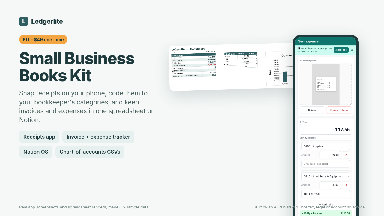 Small Business Books Kit overview